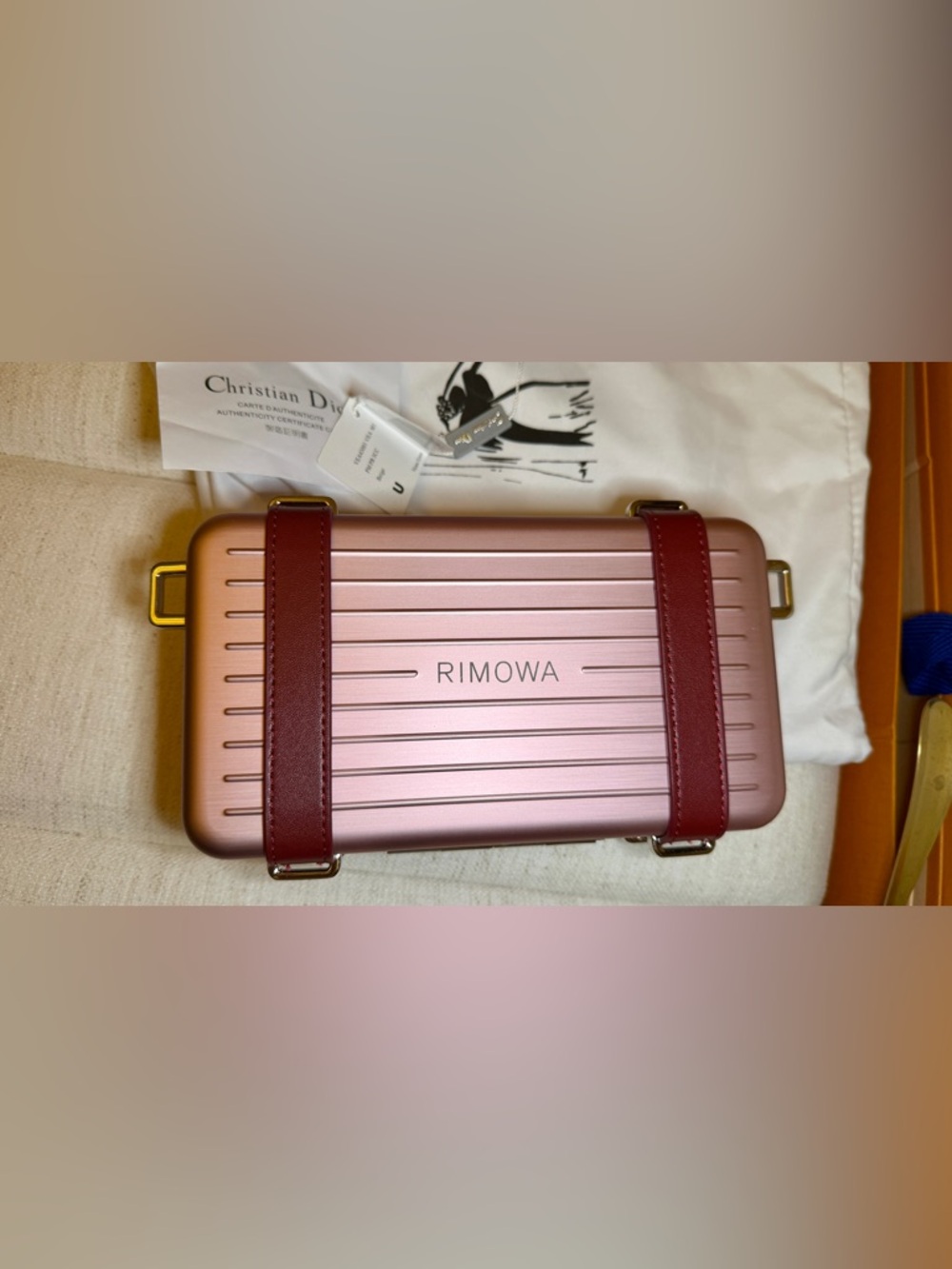 D.I.O.R Rimowa Metallic Blue Bag Wallet with Strap - Picture 5 of 11